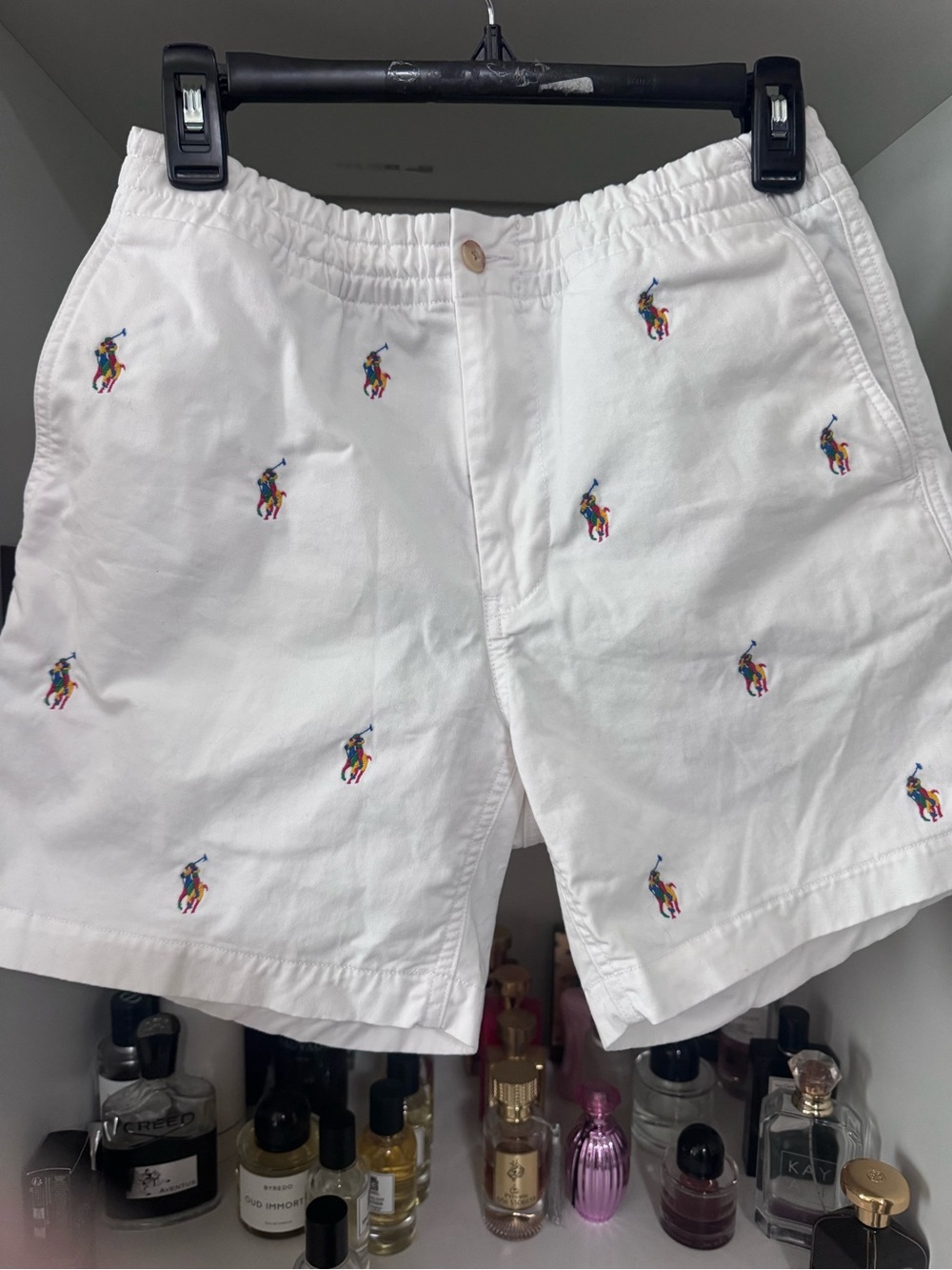 Ralph Lauren Women White Embroidered Polo Cotton Shorts logo all over - Picture 3 of 7